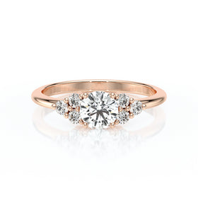 Solitaire accompagné diamant Divine Idylle - 14