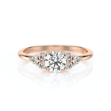 Solitaire accompagné diamant Divine Idylle - 14
