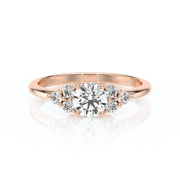 Solitaire accompagné diamant Divine Idylle - 14