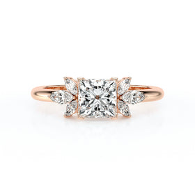 Solitaire accompagné diamant Divine Idylle - 15