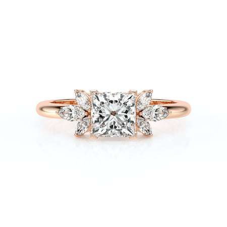 Solitaire accompagné diamant Divine Idylle - 15