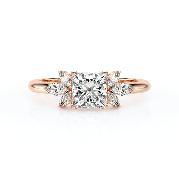 Solitaire accompagné diamant Divine Idylle - 15