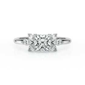 Solitaire accompagné diamant Divine Idylle - 15