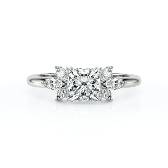 Solitaire accompagné diamant Divine Idylle - 15