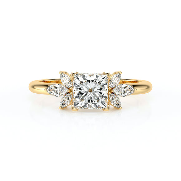 Solitaire accompagné diamant Divine Idylle - 15