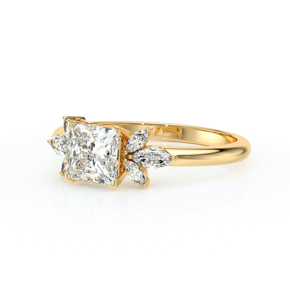 Solitaire accompagné diamant Divine Idylle - 15