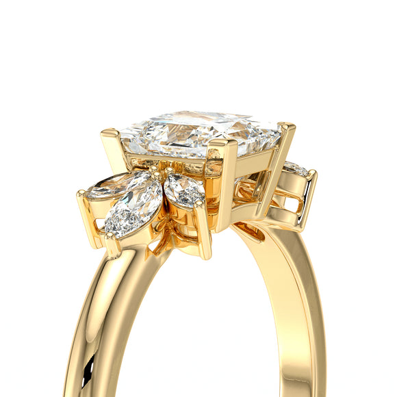 Solitaire accompagné diamant Divine Idylle - 15