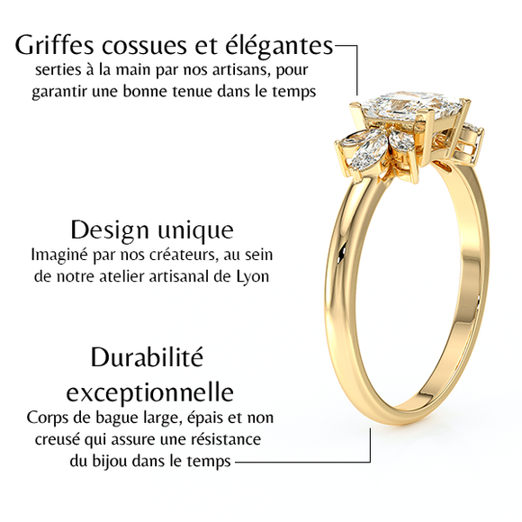Solitaire accompagné diamant Divine Idylle - 15