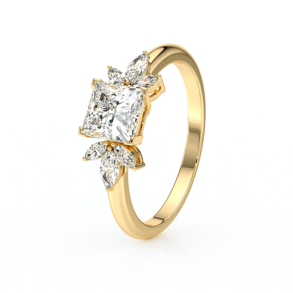 Solitaire accompagné diamant Divine Idylle - 15