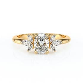 Solitaire accompagné diamant Divine Idylle - 16