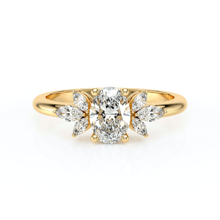 Solitaire accompagné diamant Divine Idylle - 16