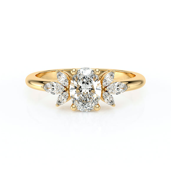 Solitaire accompagné diamant Divine Idylle - 16
