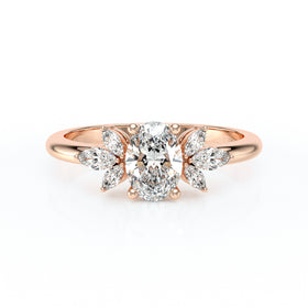 Solitaire accompagné diamant Divine Idylle - 16