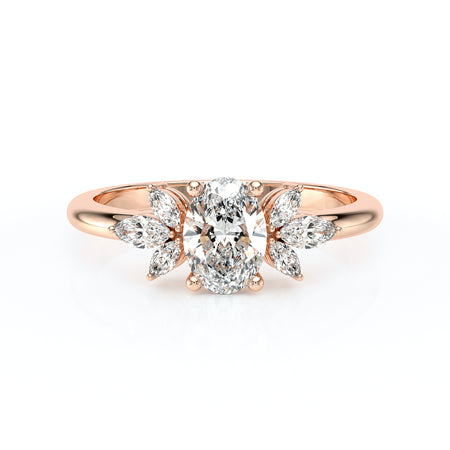 Solitaire accompagné diamant Divine Idylle - 16