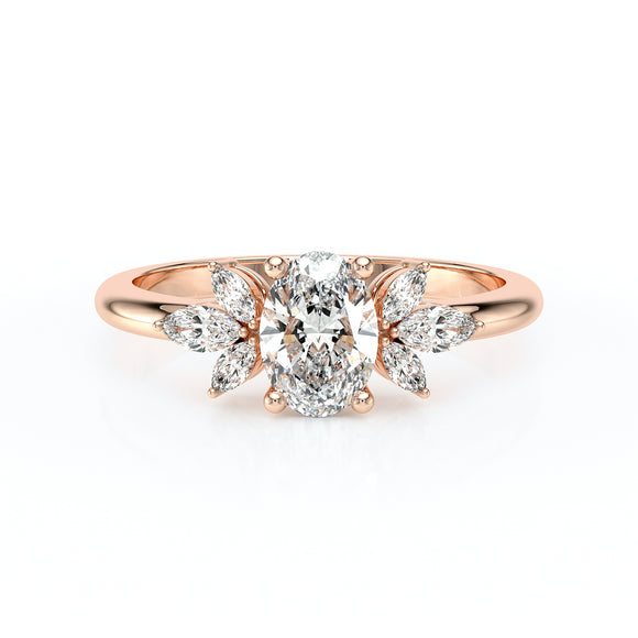 Solitaire accompagné diamant Divine Idylle - 16