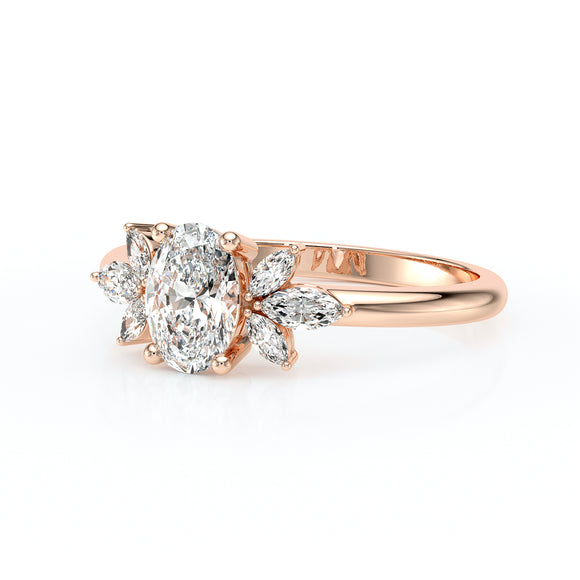 Solitaire accompagné diamant Divine Idylle - 16