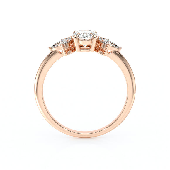 Solitaire accompagné diamant Divine Idylle - 16