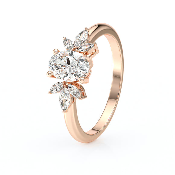 Solitaire accompagné diamant Divine Idylle - 16