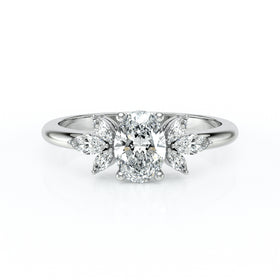 Solitaire accompagné diamant Divine Idylle - 16