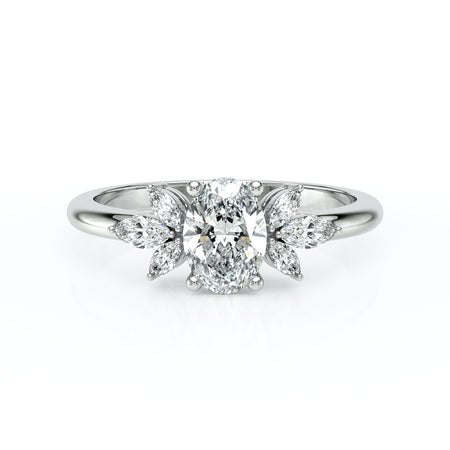 Solitaire accompagné diamant Divine Idylle - 16