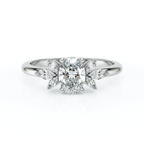 Solitaire accompagné diamant Divine Idylle - 16