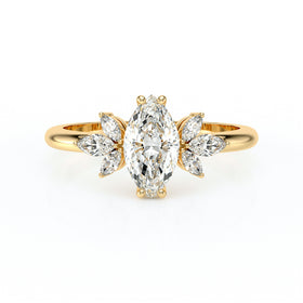 Solitaire accompagné diamant Divine Idylle - 17