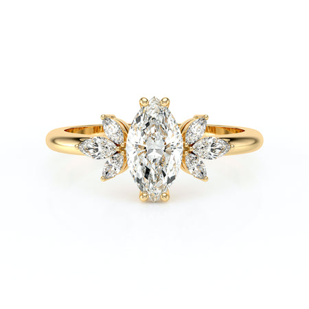 Solitaire accompagné diamant Divine Idylle - 17