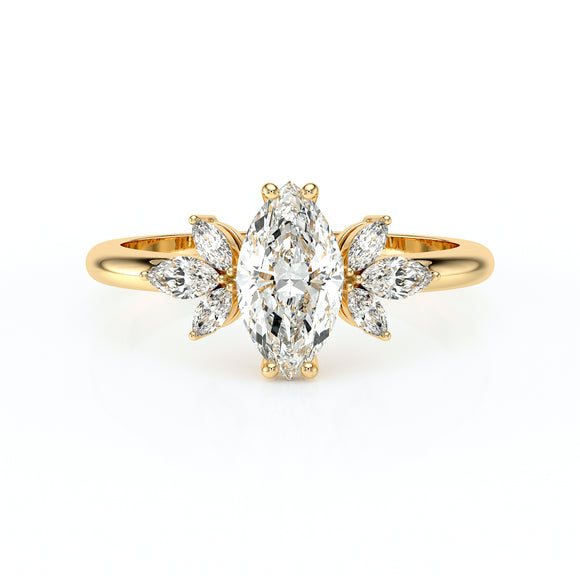 Solitaire accompagné diamant Divine Idylle - 17