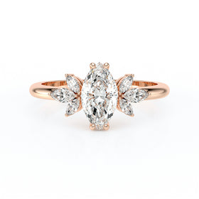 Solitaire accompagné diamant Divine Idylle - 17