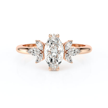 Solitaire accompagné diamant Divine Idylle - 17