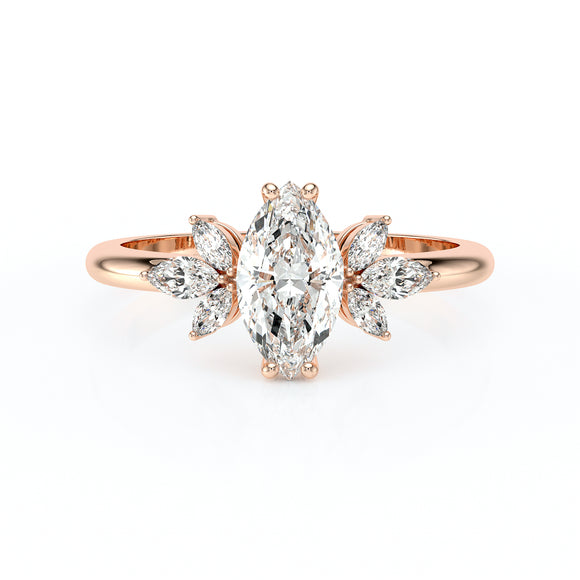 Solitaire accompagné diamant Divine Idylle - 17