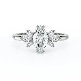 Solitaire accompagné diamant Divine Idylle - 17