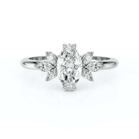 Solitaire accompagné diamant Divine Idylle - 17