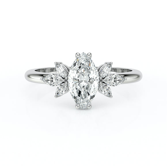 Solitaire accompagné diamant Divine Idylle - 17
