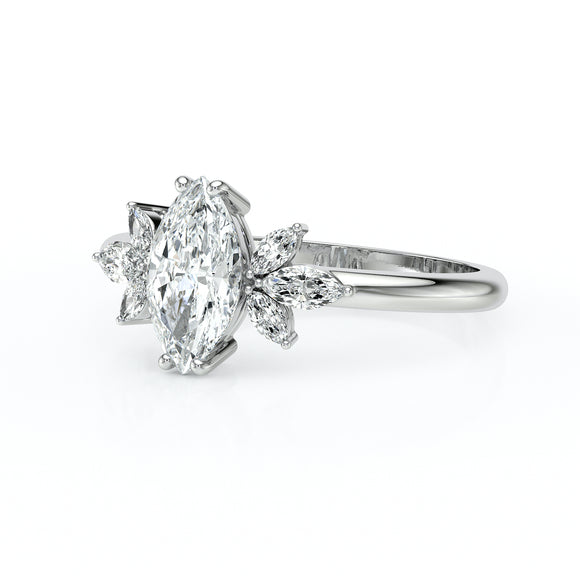 Solitaire accompagné diamant Divine Idylle - 17