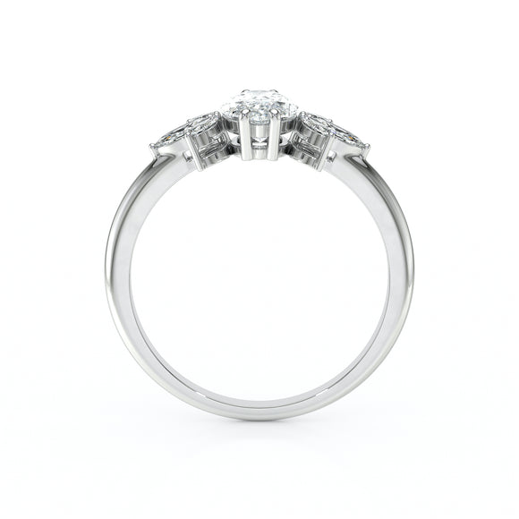 Solitaire accompagné diamant Divine Idylle - 17