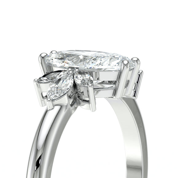 Solitaire accompagné diamant Divine Idylle - 17