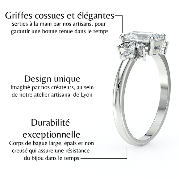 Solitaire accompagné diamant Divine Idylle - 18