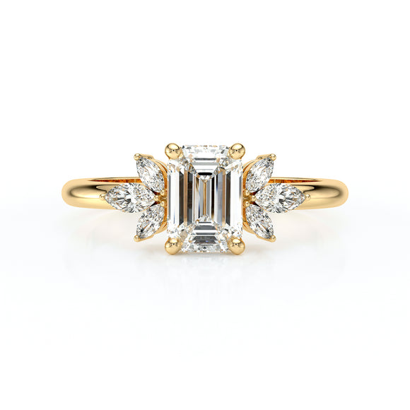 Solitaire accompagné diamant Divine Idylle - 18