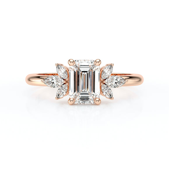 Solitaire accompagné diamant Divine Idylle - 18