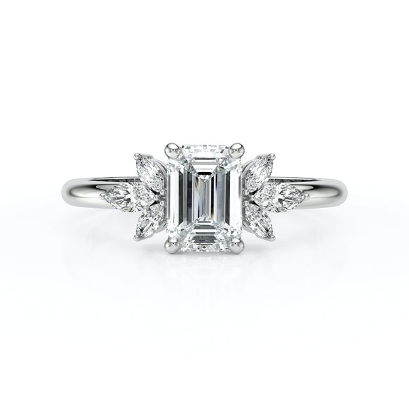 Solitaire accompagné diamant Divine Idylle - 18