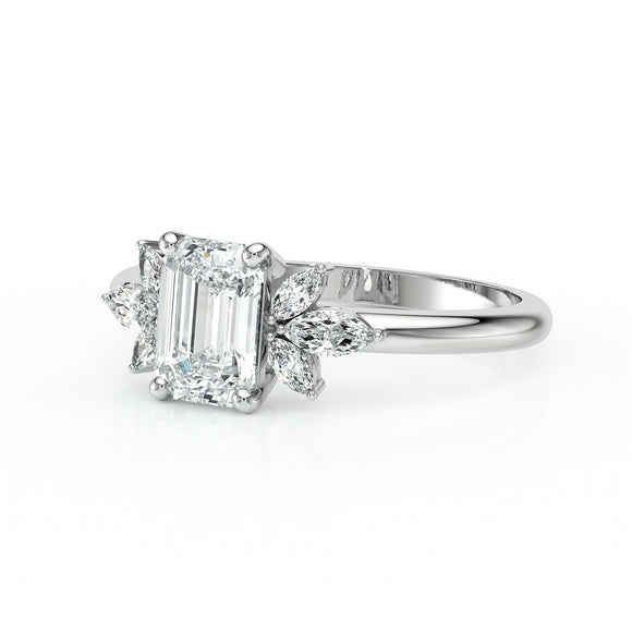 Solitaire accompagné diamant Divine Idylle - 18