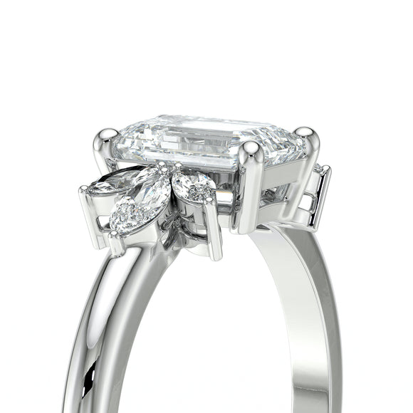 Solitaire accompagné diamant Divine Idylle - 18