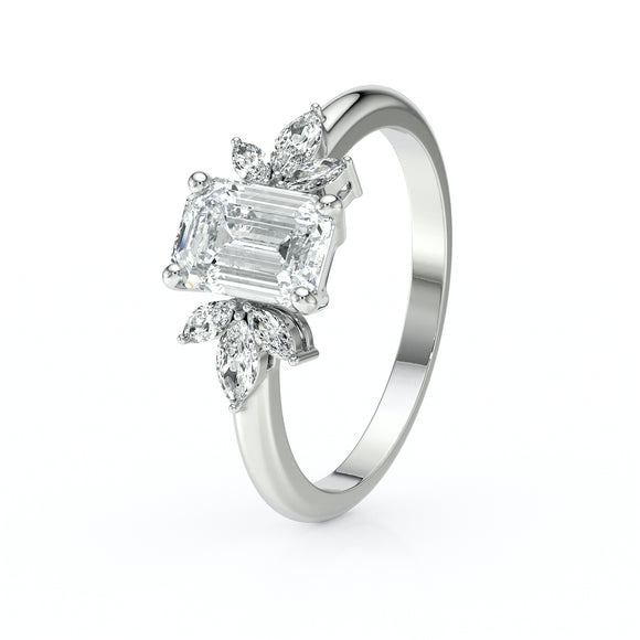 Solitaire accompagné diamant Divine Idylle - 18