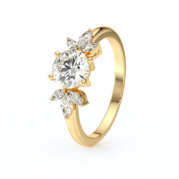 Solitaire accompagné diamant Divine Idylle - 19