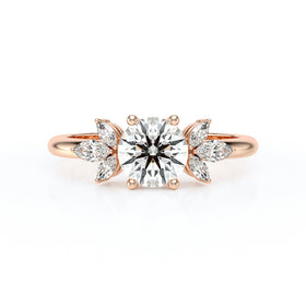 Solitaire accompagné diamant Divine Idylle - 19