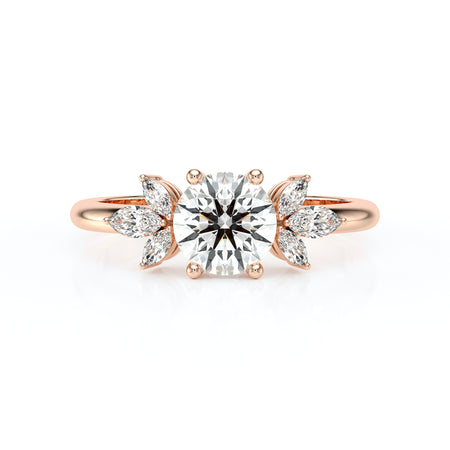 Solitaire accompagné diamant Divine Idylle - 19