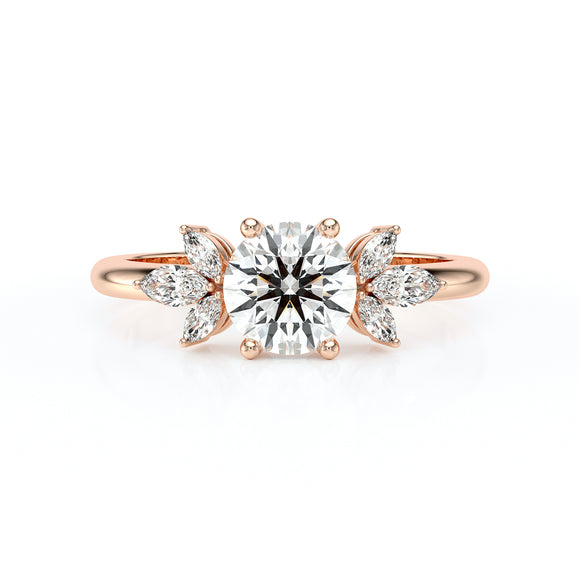 Solitaire accompagné diamant Divine Idylle - 19