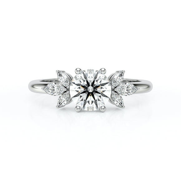 Solitaire accompagné diamant Divine Idylle - 19