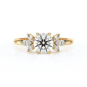 Solitaire accompagné diamant Divine Idylle - 19